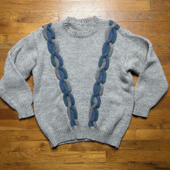 Abercrombie & Fitch Other - Vintage Abercrombie Fitch Cable Knit Shetland Wool Crewneck Sweater Sz M / L